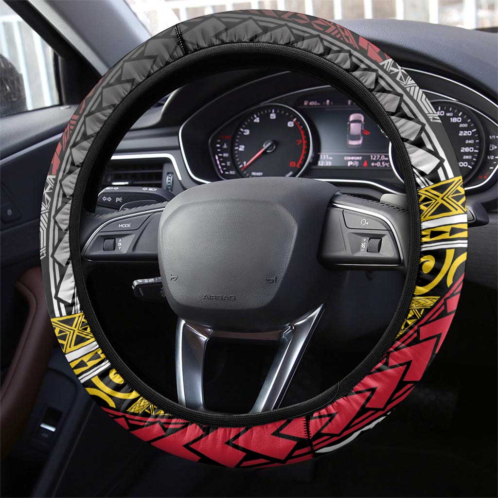 Vanuatu Proud to be Ni-van Steering Wheel Cover with Mutis En Atan Patterns LT9 - Polynesian Pride