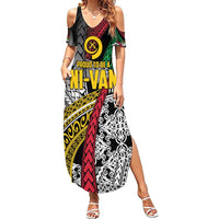 Vanuatu Proud to be Ni-van Personalised Summer Maxi Dress with Mutis En Atan Patterns