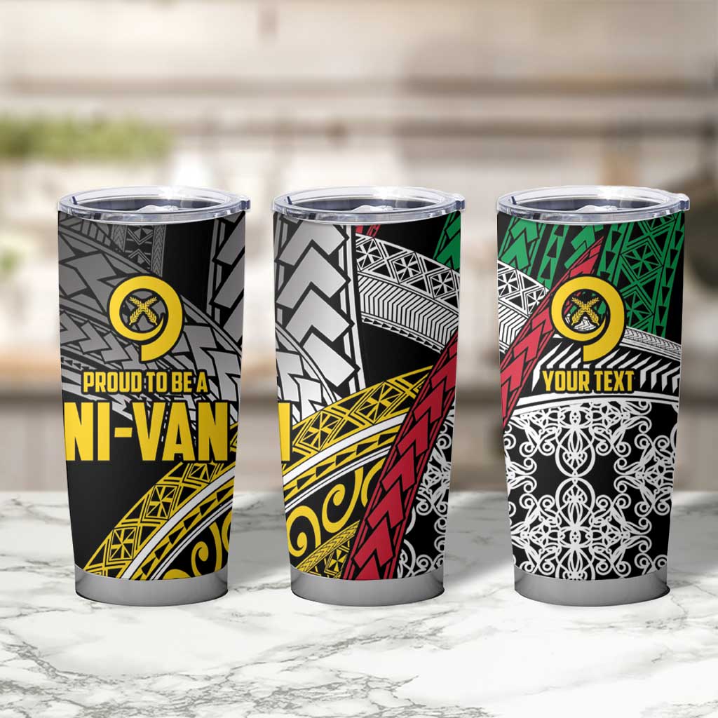 Vanuatu Proud to be Ni-van Personalised Tumbler Cup with Mutis En Atan Patterns