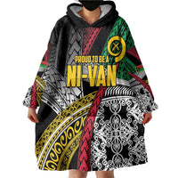 Vanuatu Proud to be Ni-van Personalised Wearable Blanket Hoodie with Mutis En Atan Patterns