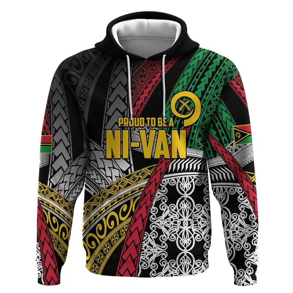 Vanuatu Proud to be Ni-van Personalised Zip Hoodie with Mutis En Atan Patterns