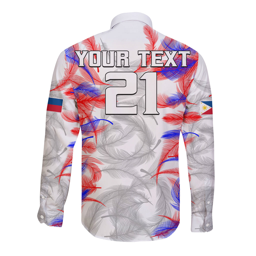 (Custom Text And Number) 2023 Philippines Anzkals Football Long Sleeve Button Shirt Pilipinas Be Unique LT9 - Polynesian Pride