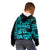 Fiji Islands Kid Hoodie Coat of Arms Fijian Flower Polynesian Pattern - Aqua LT9 - Polynesian Pride