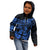 Fiji Islands Kid Hoodie Coat of Arms Fijian Flower Polynesian Pattern - Blue LT9 - Polynesian Pride