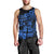 Fiji Islands Men Tank Top Coat of Arms Fijian Flower Polynesian Pattern - Blue LT9 - Polynesian Pride