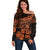 Fiji Islands Off Shoulder Sweater Coat of Arms Fijian Flower Polynesian Pattern - Orange LT9 Women Orange - Polynesian Pride