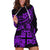 Fiji Islands Hoodie Dress Coat of Arms Fijian Flower Polynesian Pattern - Purple LT9 Purple - Polynesian Pride