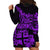 Fiji Islands Hoodie Dress Coat of Arms Fijian Flower Polynesian Pattern - Purple LT9 - Polynesian Pride