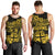 Fiji Islands Men Tank Top Coat of Arms Fijian Flower Polynesian Pattern - Yellow LT9 - Polynesian Pride