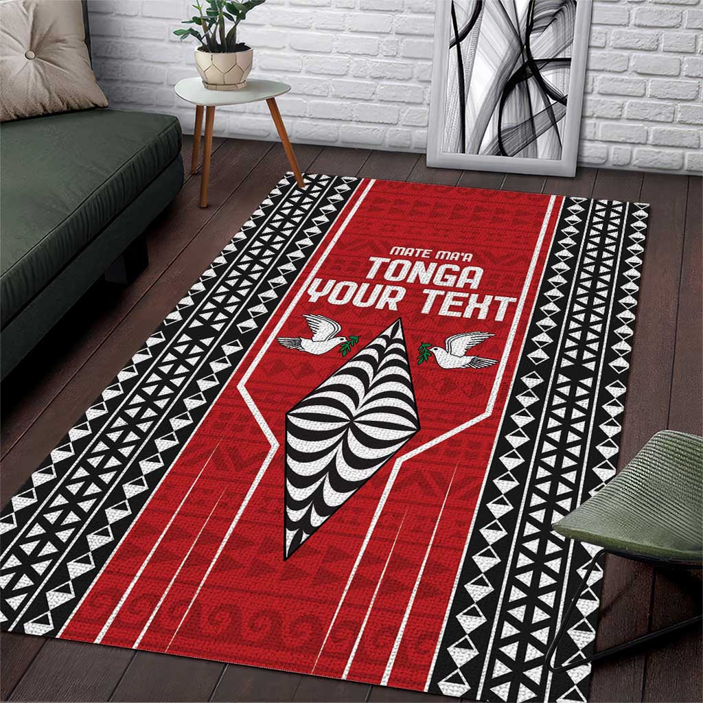 Custom Tonga Rugby Area Rug Mate Maa Kupesi Style