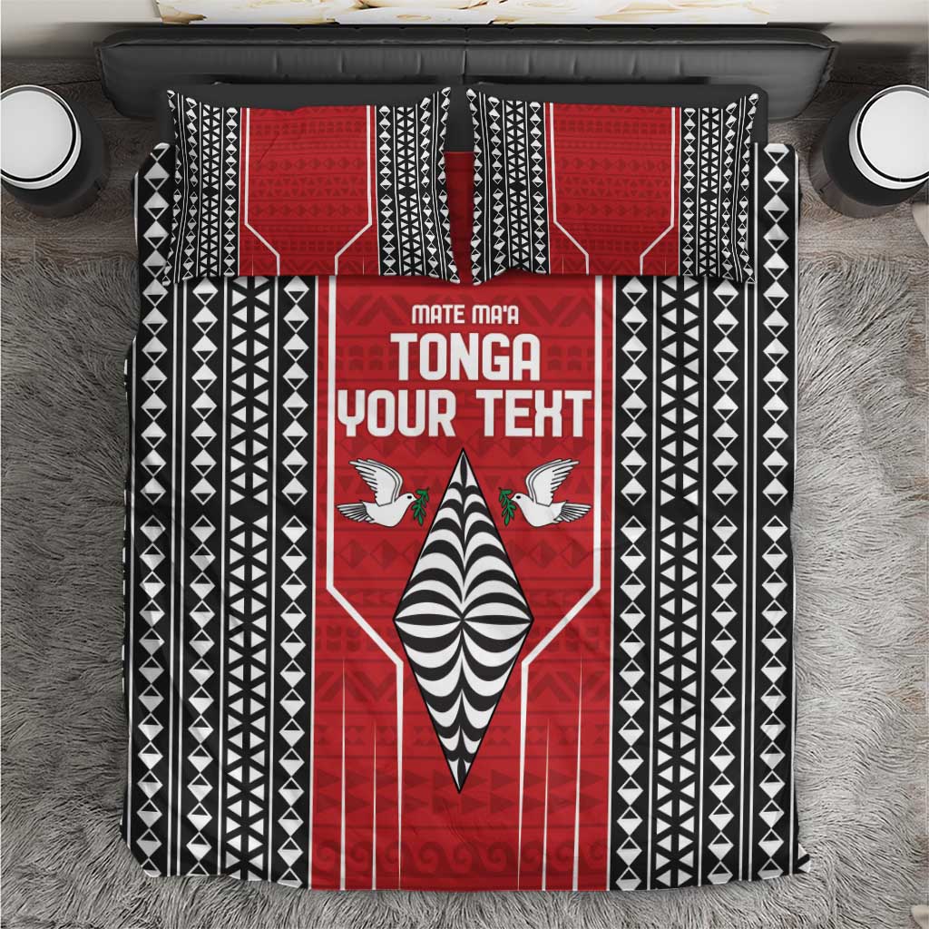 Custom Tonga Rugby Bedding Set Mate Maa Kupesi Style