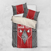 Custom Tonga Rugby Bedding Set Mate Maa Kupesi Style LT9 US Twin 172cm x 218cm Red - Polynesian Pride