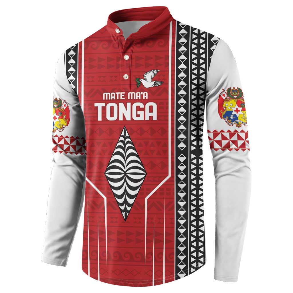 Custom Tonga Rugby Button Sweatshirt Mate Maa Kupesi Style LT9 - Polynesian Pride