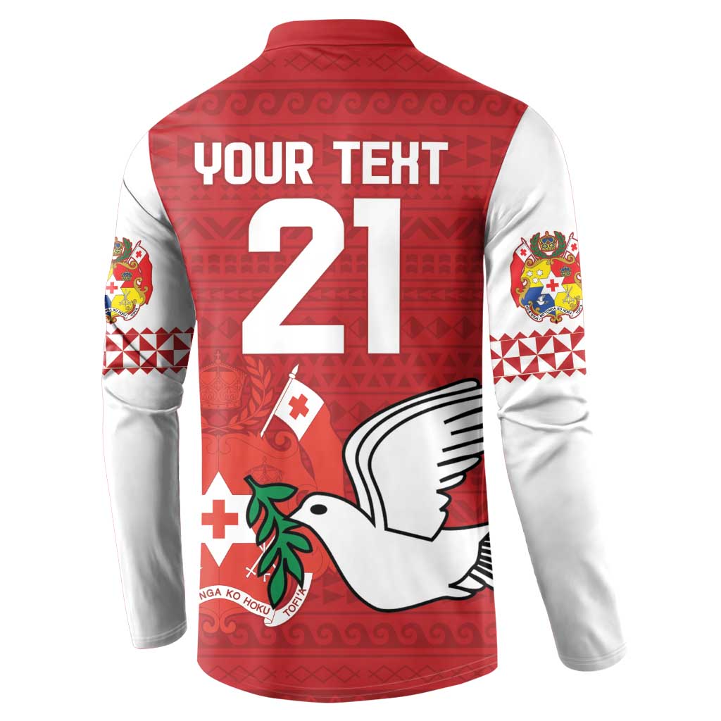 Custom Tonga Rugby Button Sweatshirt Mate Maa Kupesi Style LT9 - Polynesian Pride