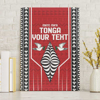 Custom Tonga Rugby Canvas Wall Art Mate Maa Kupesi Style LT9 Without Frame Red - Polynesian Pride