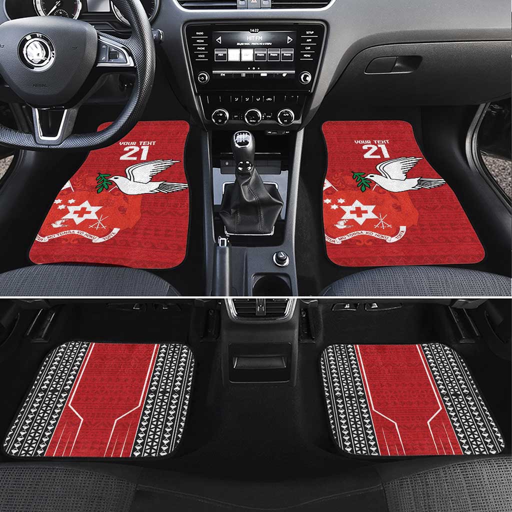 Custom Tonga Rugby Car Mats Mate Maa Kupesi Style LT9 Set 4pcs Red - Polynesian Pride