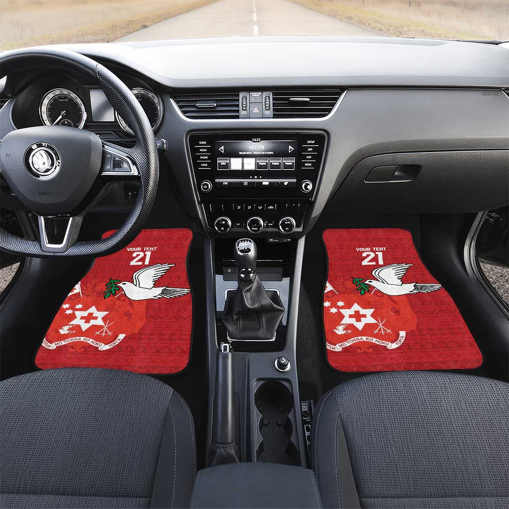 Custom Tonga Rugby Car Mats Mate Maa Kupesi Style LT9 Set 2pcs - Front Red - Polynesian Pride