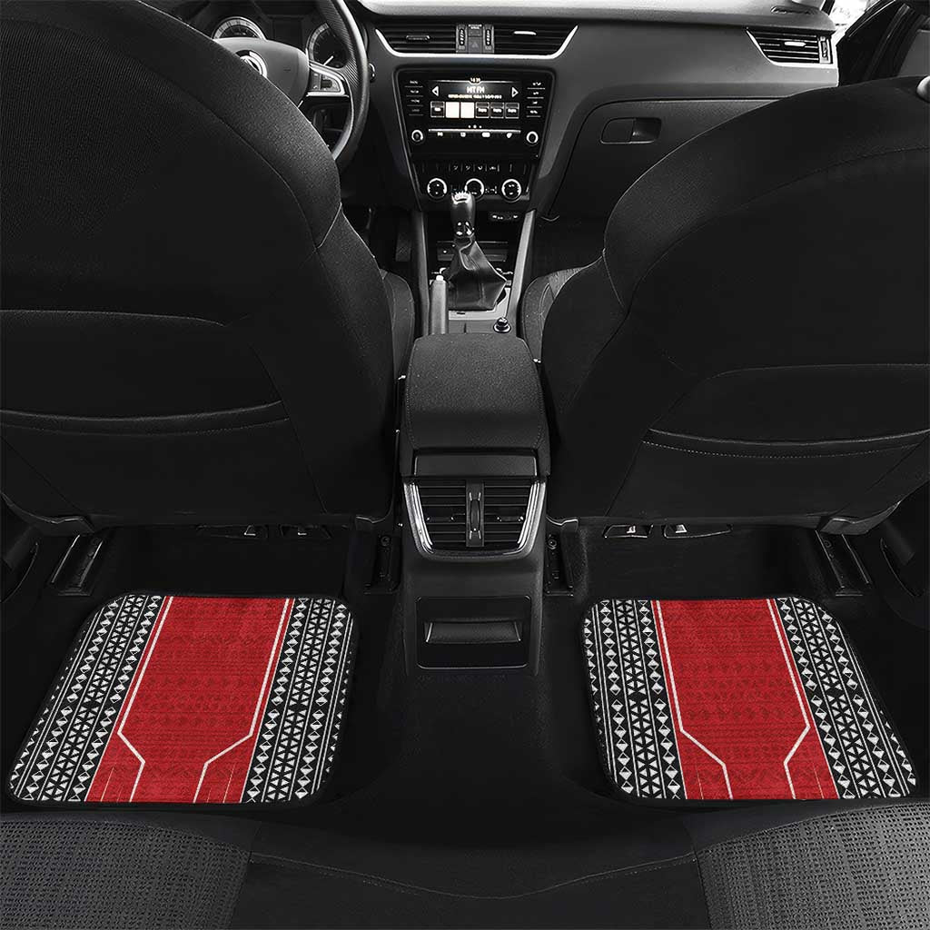 Custom Tonga Rugby Car Mats Mate Maa Kupesi Style LT9 Set 2pcs - Back Red - Polynesian Pride
