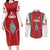 Custom Tonga Rugby Couples Matching Long Sleeve Bodycon Dress and Long Sleeve Button Shirt Mate Maa Kupesi Style