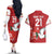 Custom Tonga Rugby Couples Matching Off The Shoulder Long Sleeve Dress and Hawaiian Shirt Mate Maa Kupesi Style