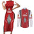 Custom Tonga Rugby Couples Matching Short Sleeve Bodycon Dress and Long Sleeve Button Shirt Mate Maa Kupesi Style