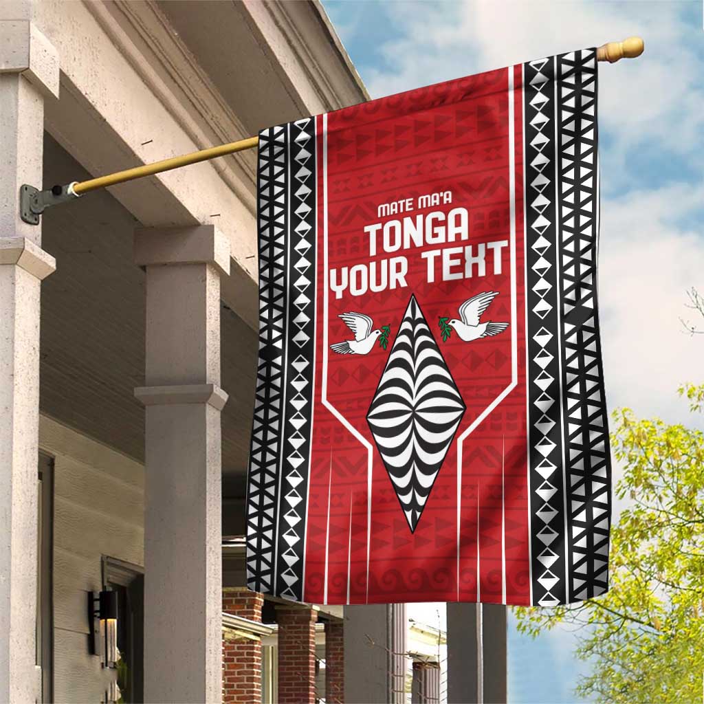 Custom Tonga Rugby Garden Flag Mate Maa Kupesi Style LT9 House Flag Red - Polynesian Pride