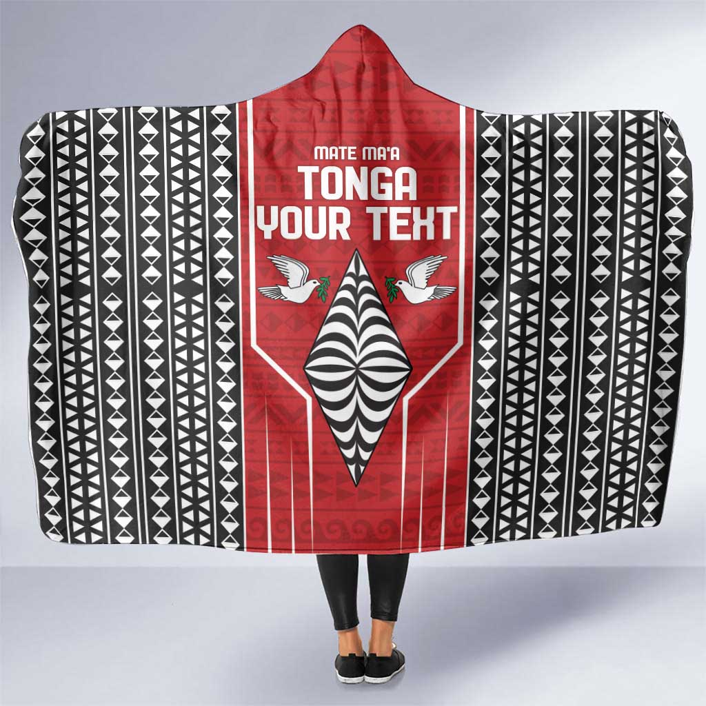 Custom Tonga Rugby Hooded Blanket Mate Maa Kupesi Style LT9 One Size Red - Polynesian Pride