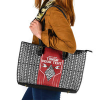 Custom Tonga Rugby Leather Tote Bag Mate Maa Kupesi Style LT9 Red - Polynesian Pride