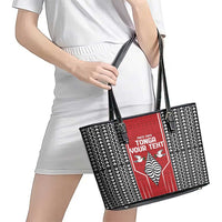 Custom Tonga Rugby Leather Tote Bag Mate Maa Kupesi Style LT9 - Polynesian Pride
