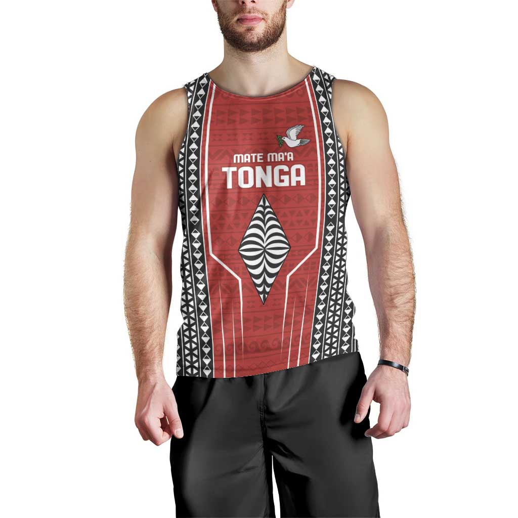 Custom Tonga Rugby Men Tank Top Mate Maa Kupesi Style LT9 - Polynesian Pride