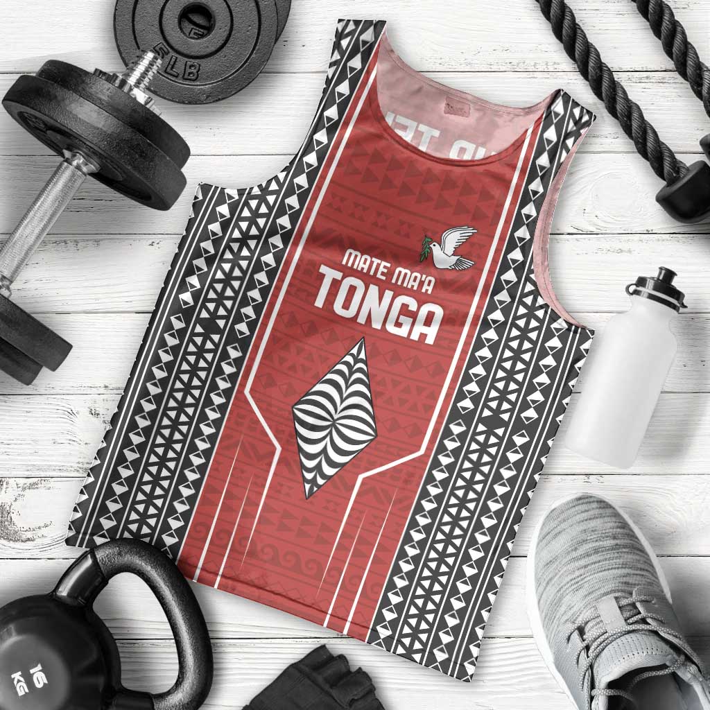 Custom Tonga Rugby Men Tank Top Mate Maa Kupesi Style LT9 - Polynesian Pride