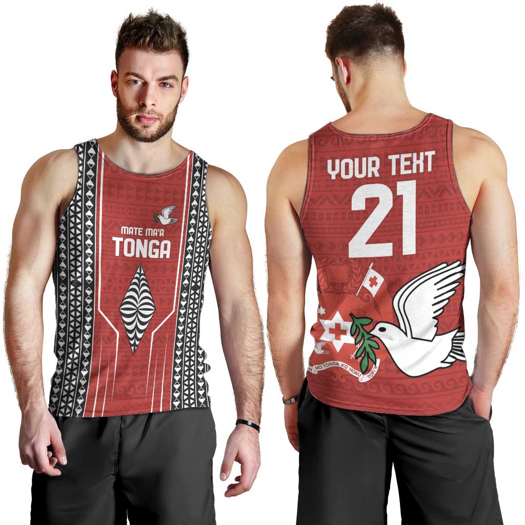 Custom Tonga Rugby Men Tank Top Mate Maa Kupesi Style LT9 - Polynesian Pride