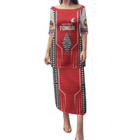 Custom Tonga Rugby Puletasi Mate Maa Kupesi Style LT9 Long Dress Red - Polynesian Pride