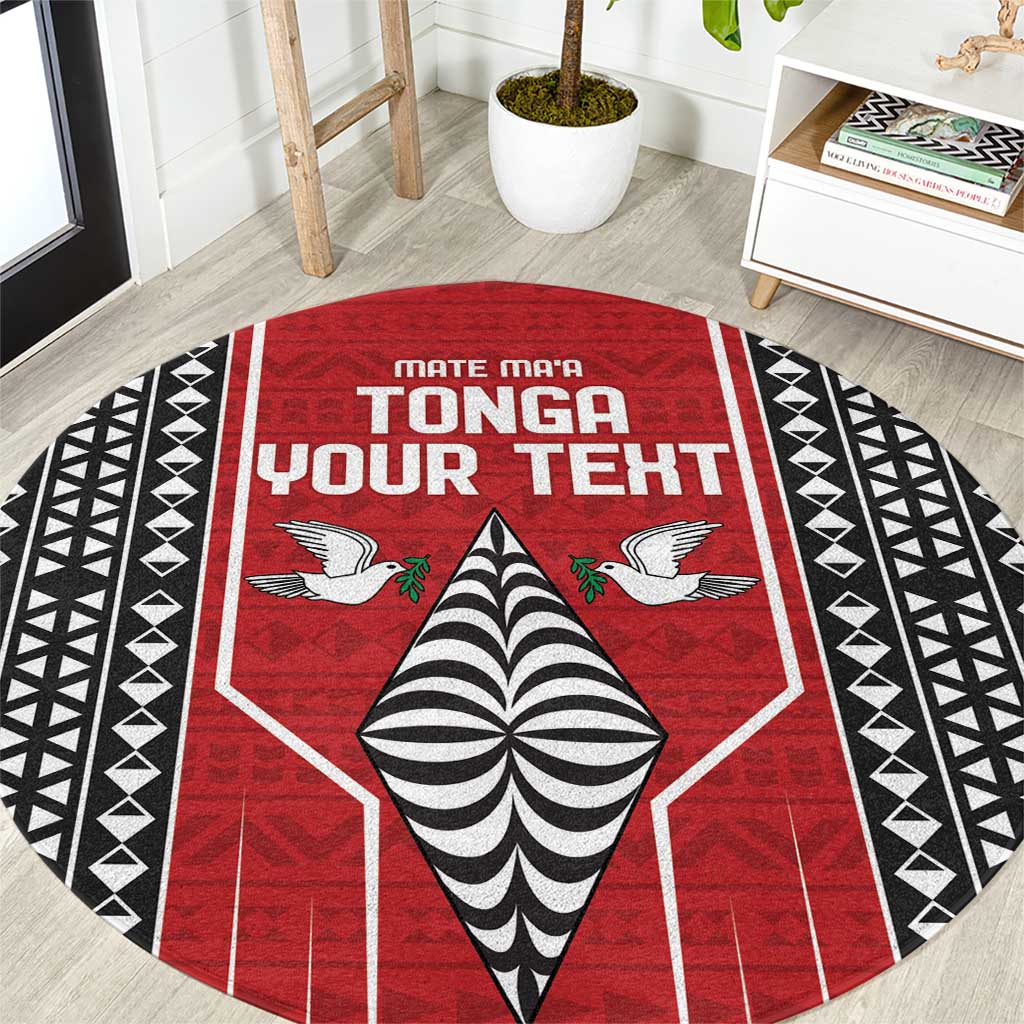 Custom Tonga Rugby Round Carpet Mate Maa Kupesi Style