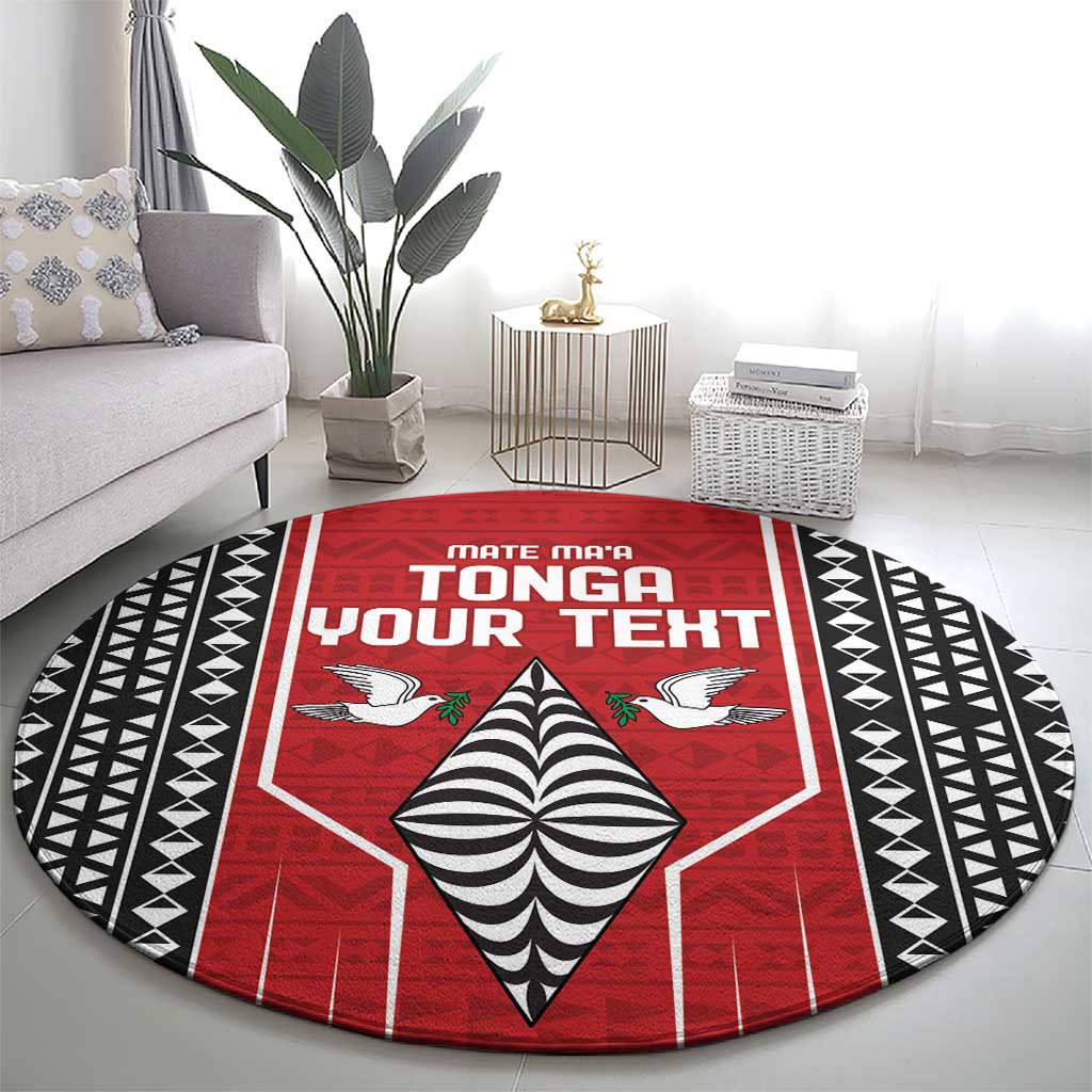 Custom Tonga Rugby Round Carpet Mate Maa Kupesi Style