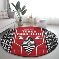 Custom Tonga Rugby Round Carpet Mate Maa Kupesi Style