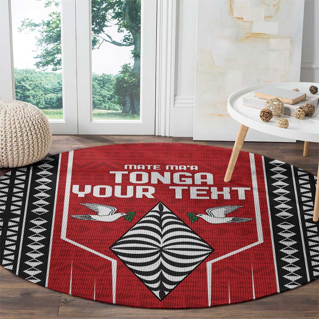 Custom Tonga Rugby Round Carpet Mate Maa Kupesi Style