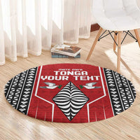 Custom Tonga Rugby Round Carpet Mate Maa Kupesi Style