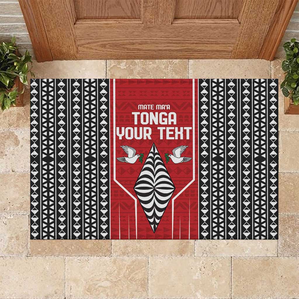 Custom Tonga Rugby Rubber Doormat Mate Maa Kupesi Style LT9 Red - Polynesian Pride