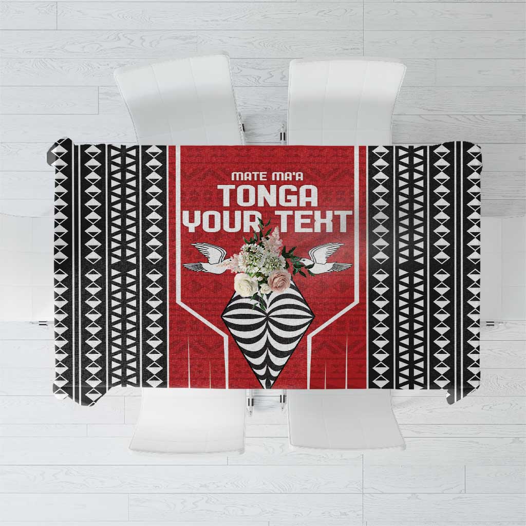 Custom Tonga Rugby Tablecloth Mate Maa Kupesi Style LT9 Red - Polynesian Pride