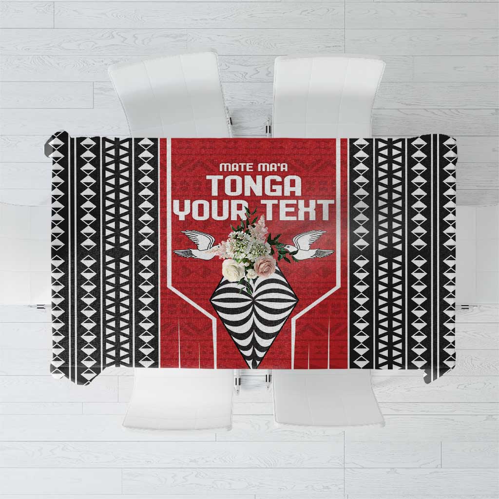 Custom Tonga Rugby Tablecloth Mate Maa Kupesi Style