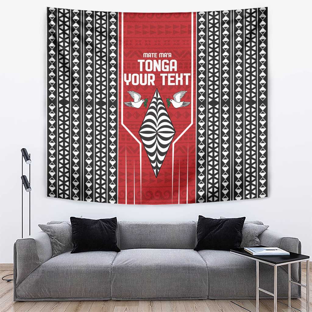 Custom Tonga Rugby Tapestry Mate Maa Kupesi Style