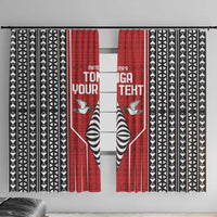 Custom Tonga Rugby Window Curtain Mate Maa Kupesi Style LT9 With Hooks Red - Polynesian Pride