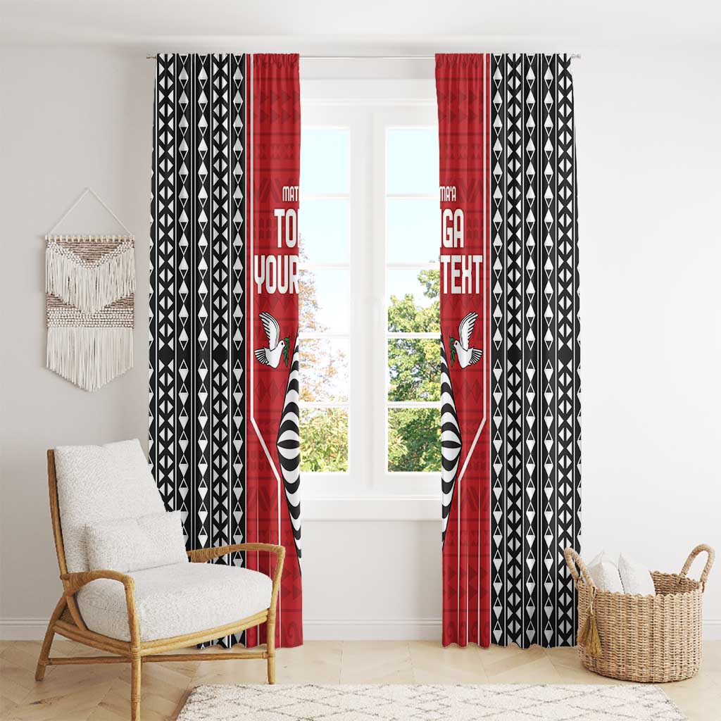 Custom Tonga Rugby Window Curtain Mate Maa Kupesi Style LT9 - Polynesian Pride