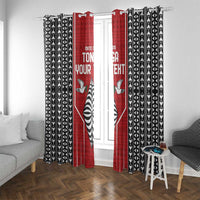 Custom Tonga Rugby Window Curtain Mate Maa Kupesi Style LT9 With Grommets Red - Polynesian Pride