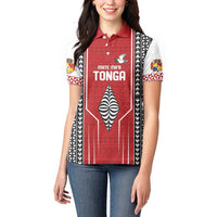 Custom Tonga Rugby Women Polo Shirt Mate Maa Kupesi Style