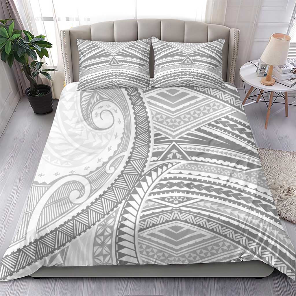 American Samoa White Sunday Bedding Set Polynesian Lotu Tamaiti - Polynesian Pride