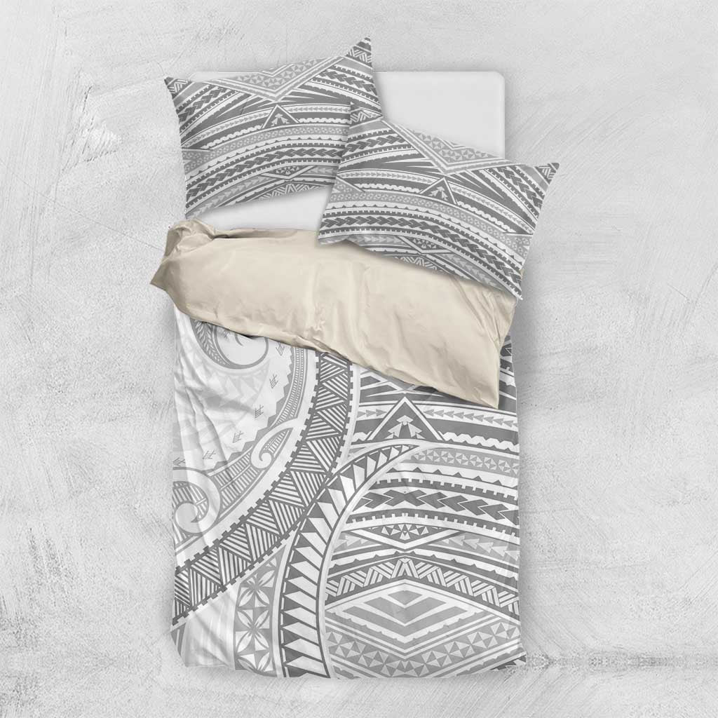 American Samoa White Sunday Bedding Set Polynesian Lotu Tamaiti - Polynesian Pride