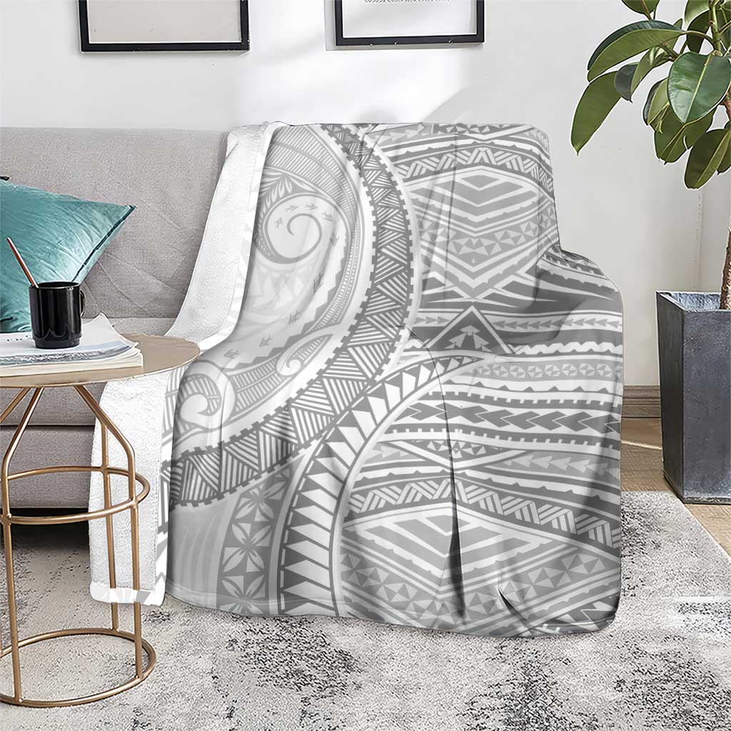 American Samoa White Sunday Blanket Polynesian Lotu Tamaiti - Polynesian Pride