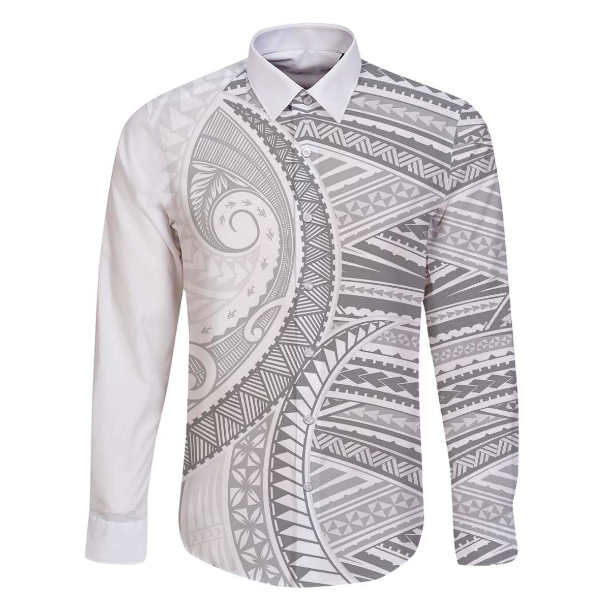 American Samoa White Sunday Family Matching Off The Shoulder Long Sleeve Dress and Hawaiian Shirt Polynesian Lotu Tamaiti - Polynesian Pride